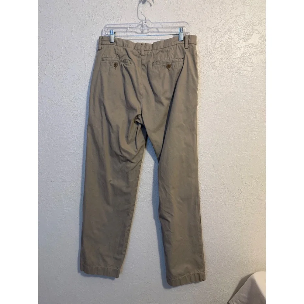 Banana Republic Mens 33x34 Khaki Tan Cotton Chino Pants Straight Leg 467779